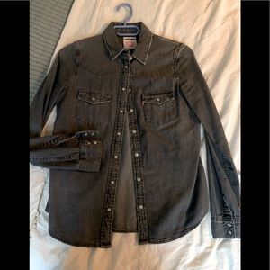 LEVIS Black Denim Button Shirt